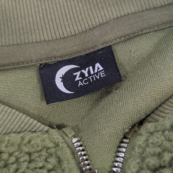 Zyia Womens Jacket XXXXL Green Olive Flying V Fleece Bomber Jacket 4X - Picture 7 of 12